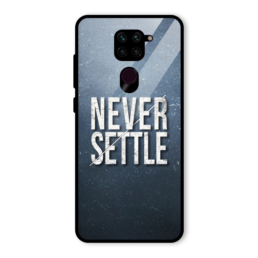 Never Settle Glass Back Case for Redmi Note 9