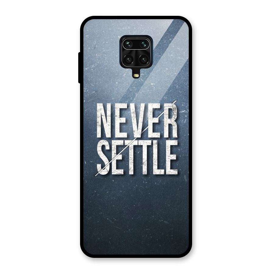 Never Settle Glass Back Case for Redmi Note 9 Pro Max