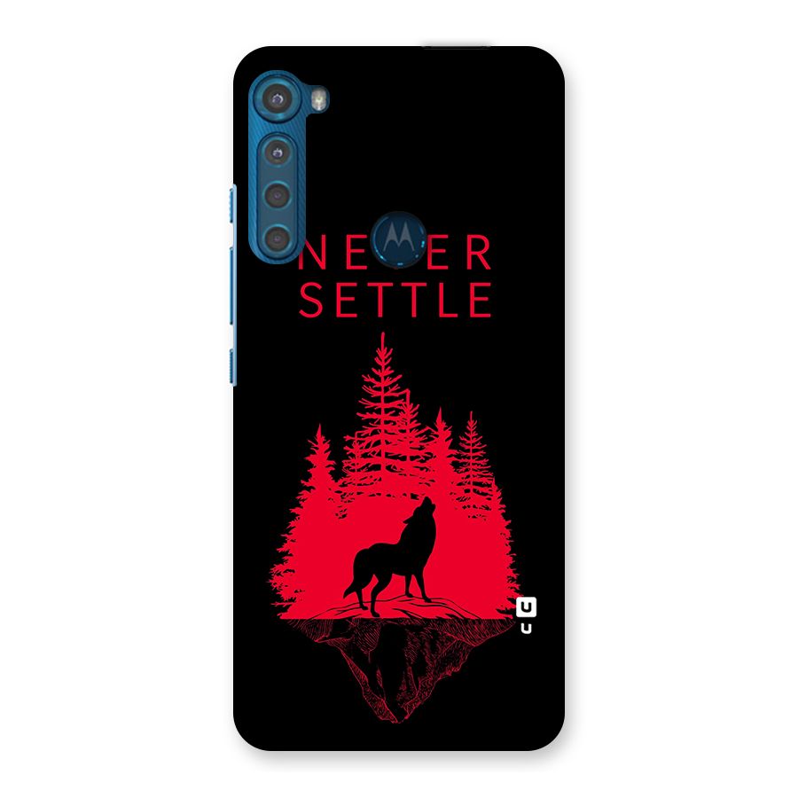 Never Settle Wolf Back Case for Motorola One Fusion Plus