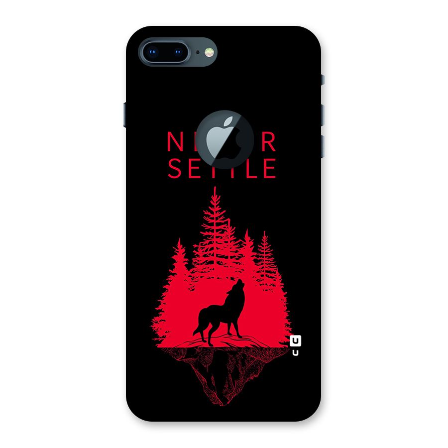 Never Settle Wolf Back Case for iPhone 7 Plus Logo Cut