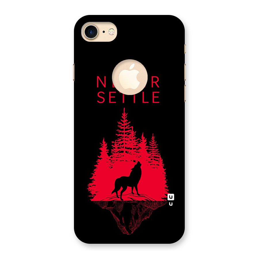 Never Settle Wolf Back Case for iPhone 8 Logo Cut