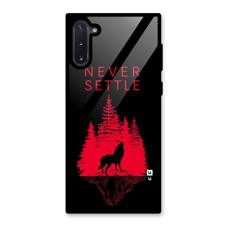 Never Settle Wolf Glass Back Case for Galaxy Note 10