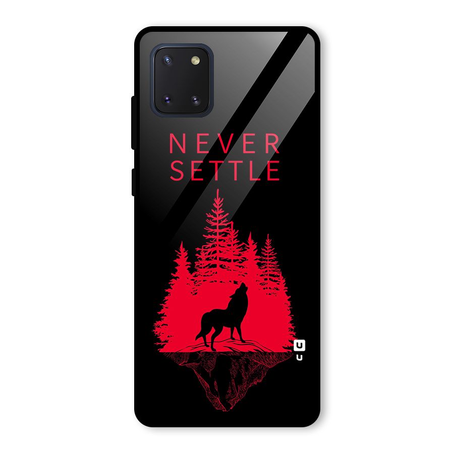 Never Settle Wolf Glass Back Case for Galaxy Note 10 Lite