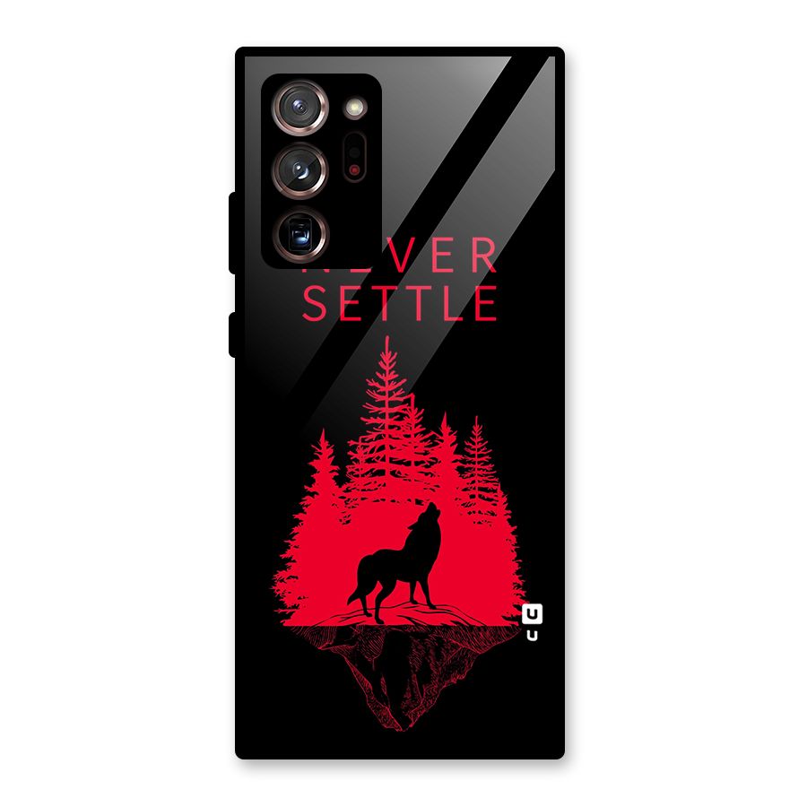 Never Settle Wolf Glass Back Case for Galaxy Note 20 Ultra