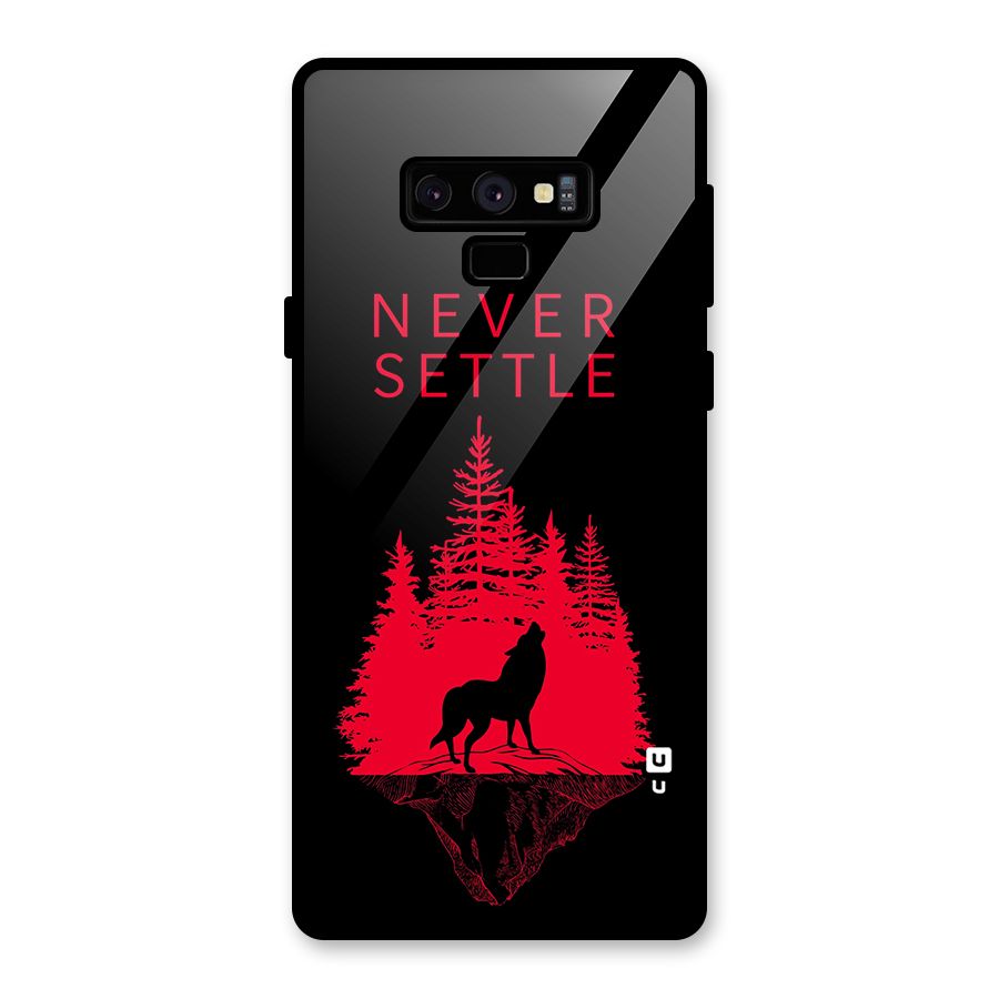 Never Settle Wolf Glass Back Case for Galaxy Note 9