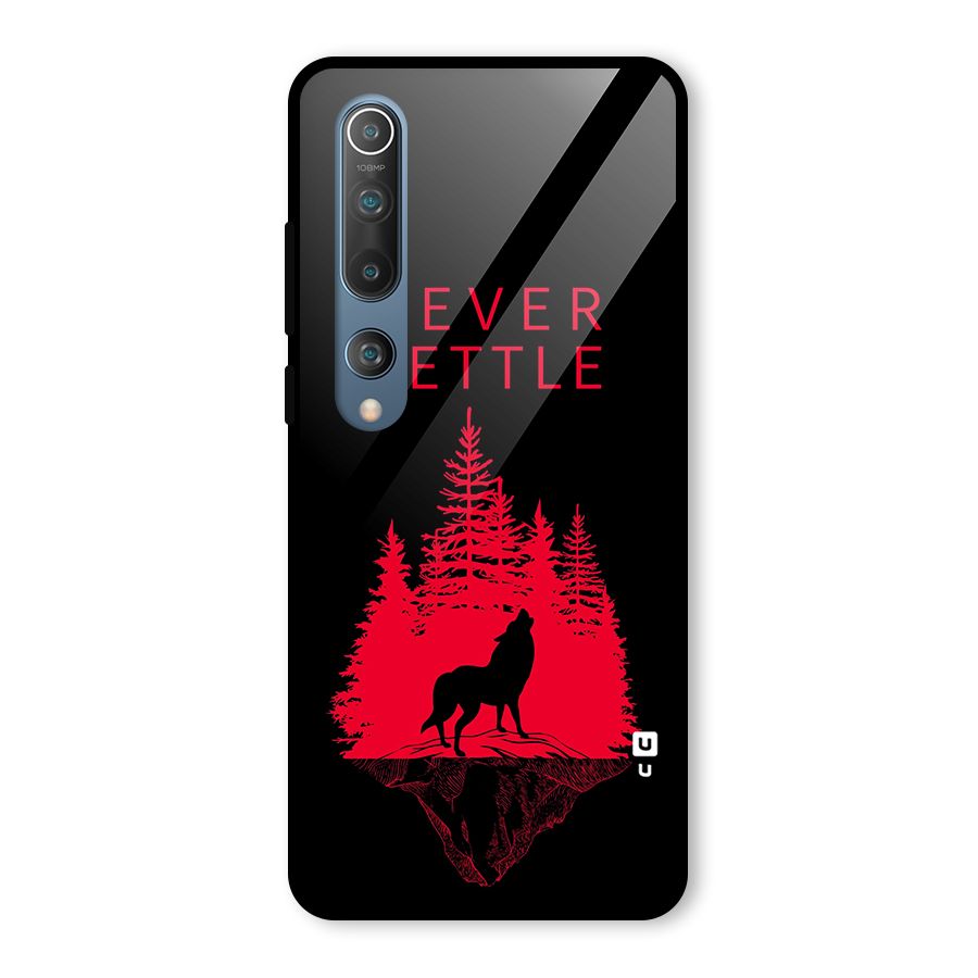 Never Settle Wolf Glass Back Case for Mi 10