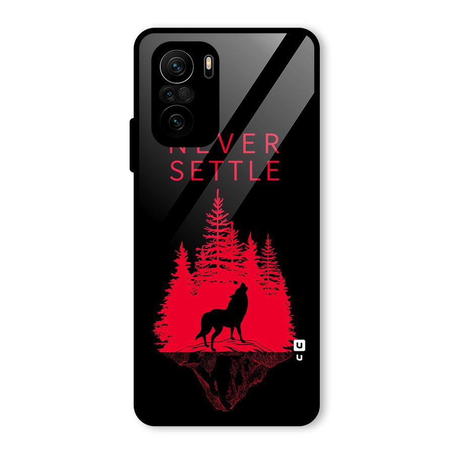 Never Settle Wolf Glass Back Case for Mi 11X Pro