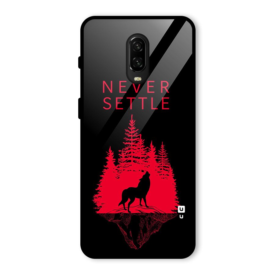 Never Settle Wolf Glass Back Case for OnePlus 6T