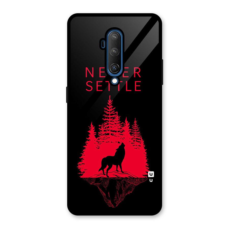 Never Settle Wolf Glass Back Case for OnePlus 7T Pro