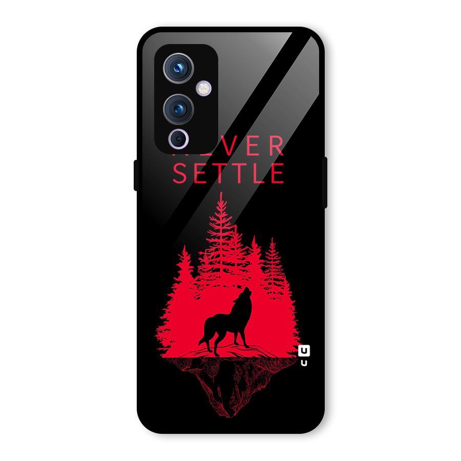 Never Settle Wolf Glass Back Case for OnePlus 9