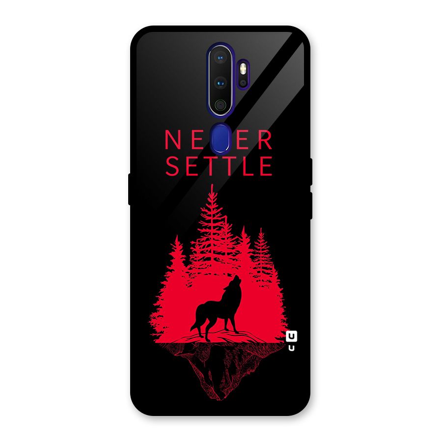Never Settle Wolf Glass Back Case for Oppo A9 (2020)