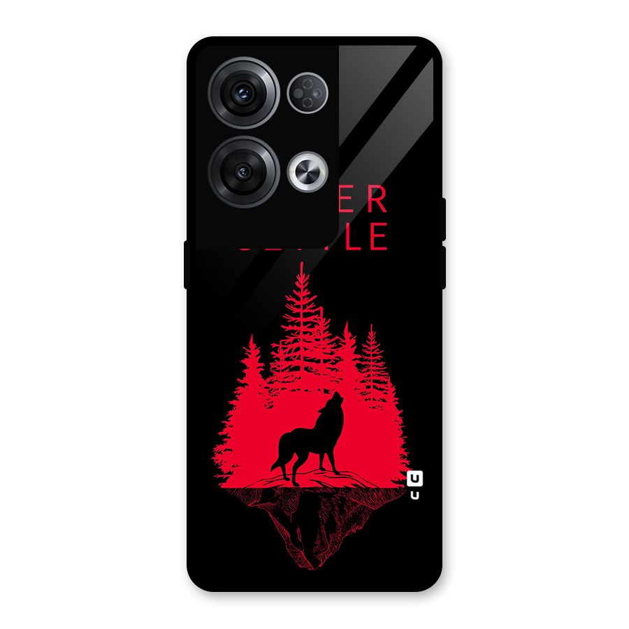 Never Settle Wolf Glass Back Case for Oppo Reno8 Pro 5G