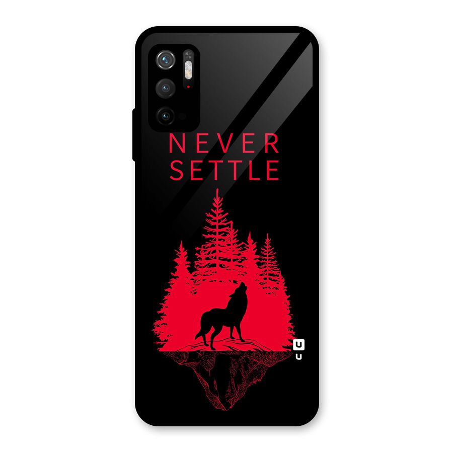 Never Settle Wolf Glass Back Case for Poco M3 Pro 5G