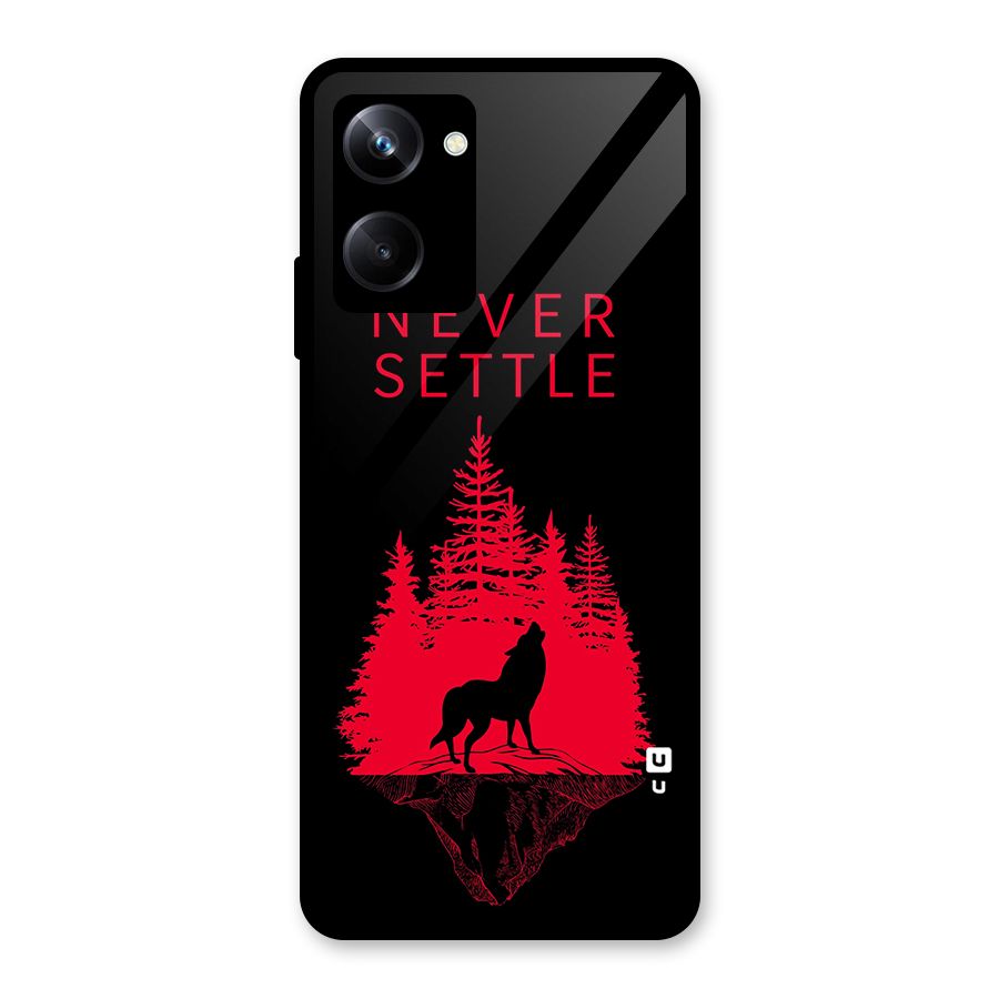Never Settle Wolf Glass Back Case for Realme 10 Pro