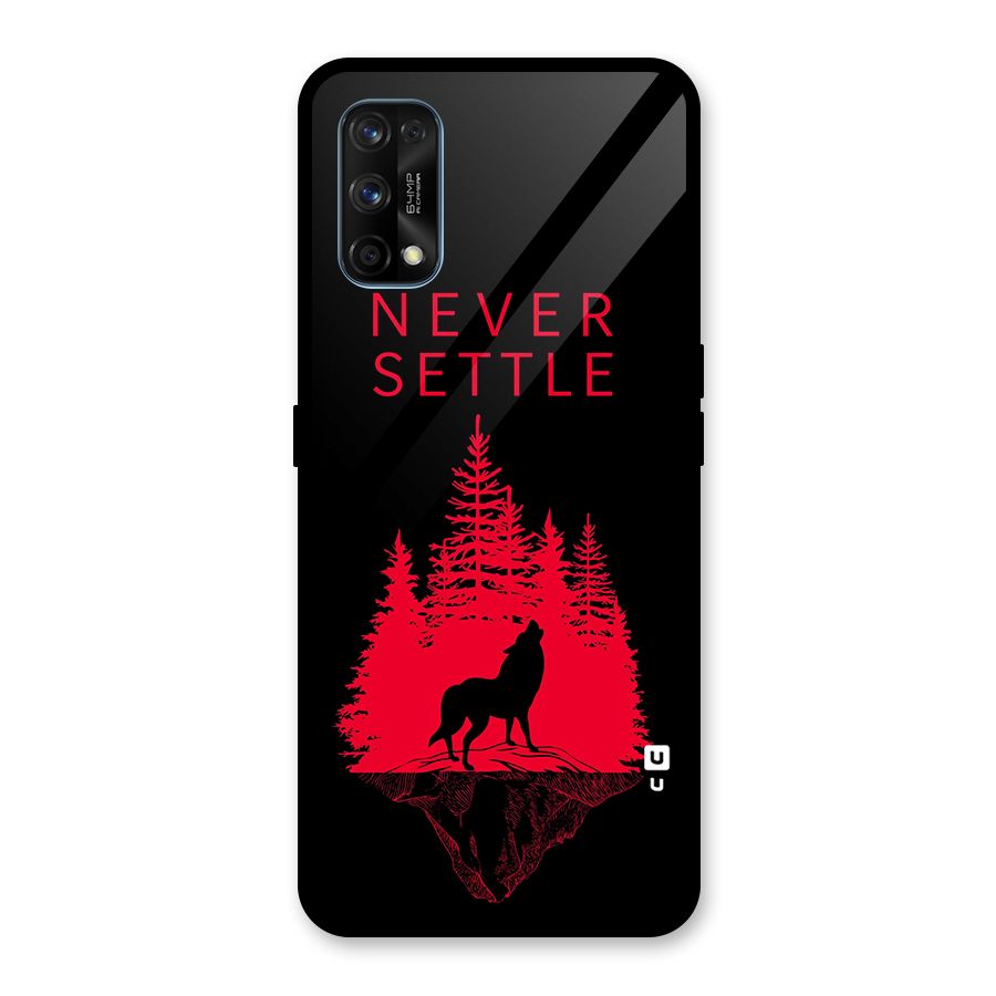 Never Settle Wolf Glass Back Case for Realme 7 Pro
