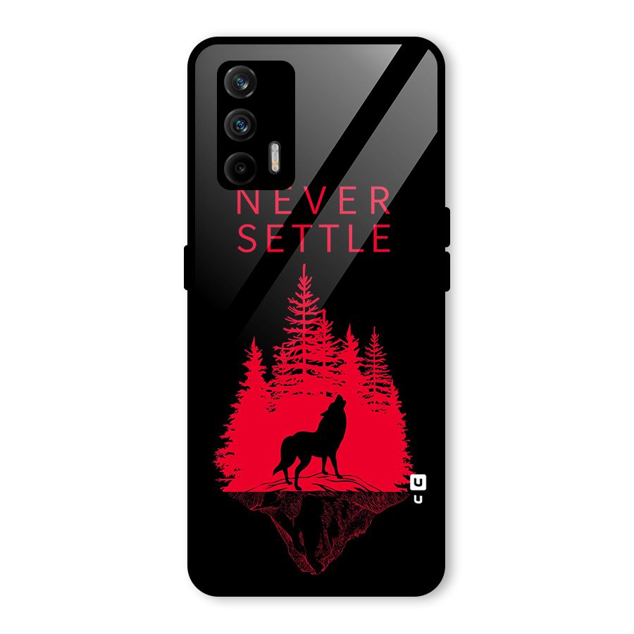 Never Settle Wolf Glass Back Case for Realme GT 5G