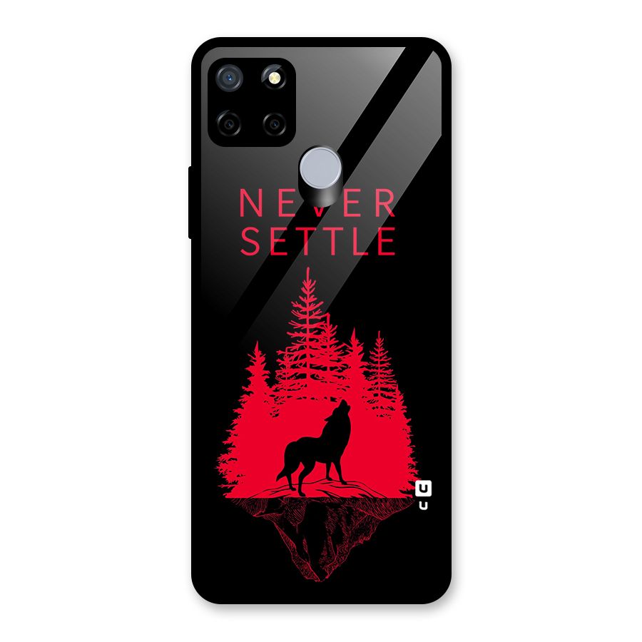 Never Settle Wolf Glass Back Case for Realme Narzo 20