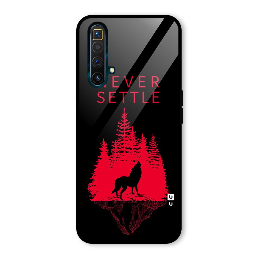 Never Settle Wolf Glass Back Case for Realme X3 SuperZoom