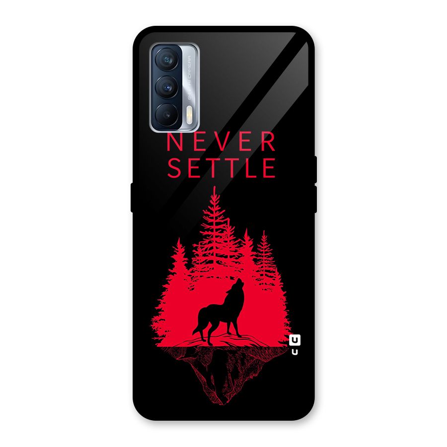 Never Settle Wolf Glass Back Case for Realme X7
