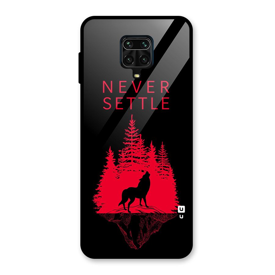 Never Settle Wolf Glass Back Case for Redmi Note 10 Lite