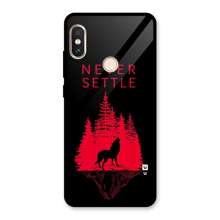 Never Settle Wolf Glass Back Case for Redmi Note 5 Pro