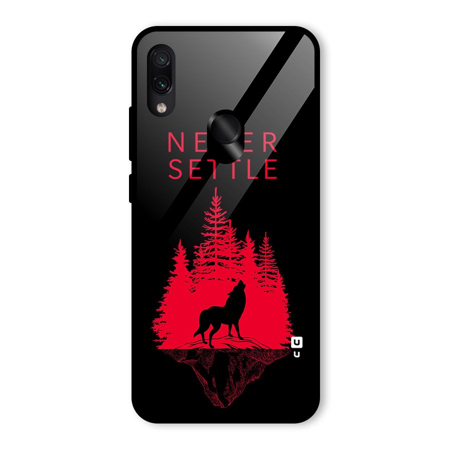 Never Settle Wolf Glass Back Case for Redmi Note 7 Pro