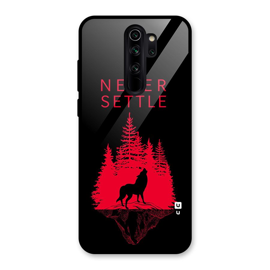Never Settle Wolf Glass Back Case for Redmi Note 8 Pro