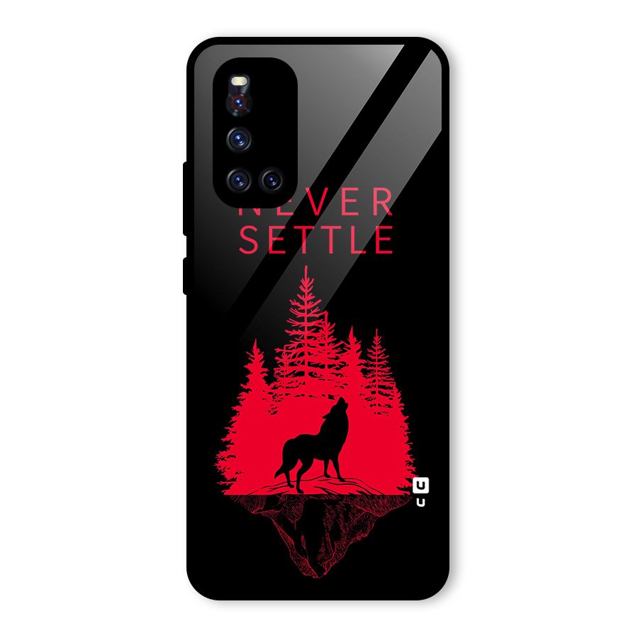 Never Settle Wolf Glass Back Case for Vivo V19