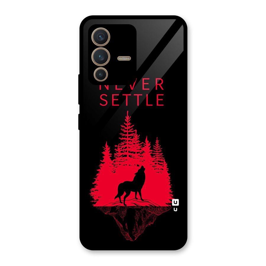 Never Settle Wolf Glass Back Case for Vivo V23 5G