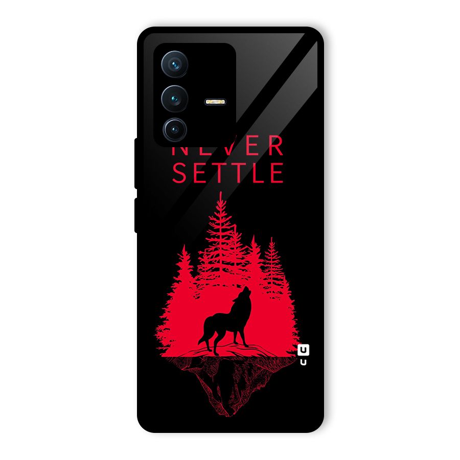 Never Settle Wolf Glass Back Case for Vivo V23 Pro