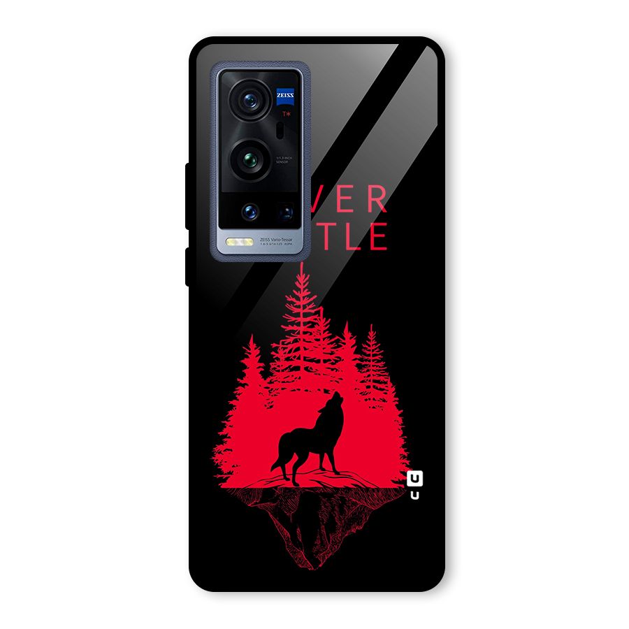 Never Settle Wolf Glass Back Case for Vivo X60 Pro Plus