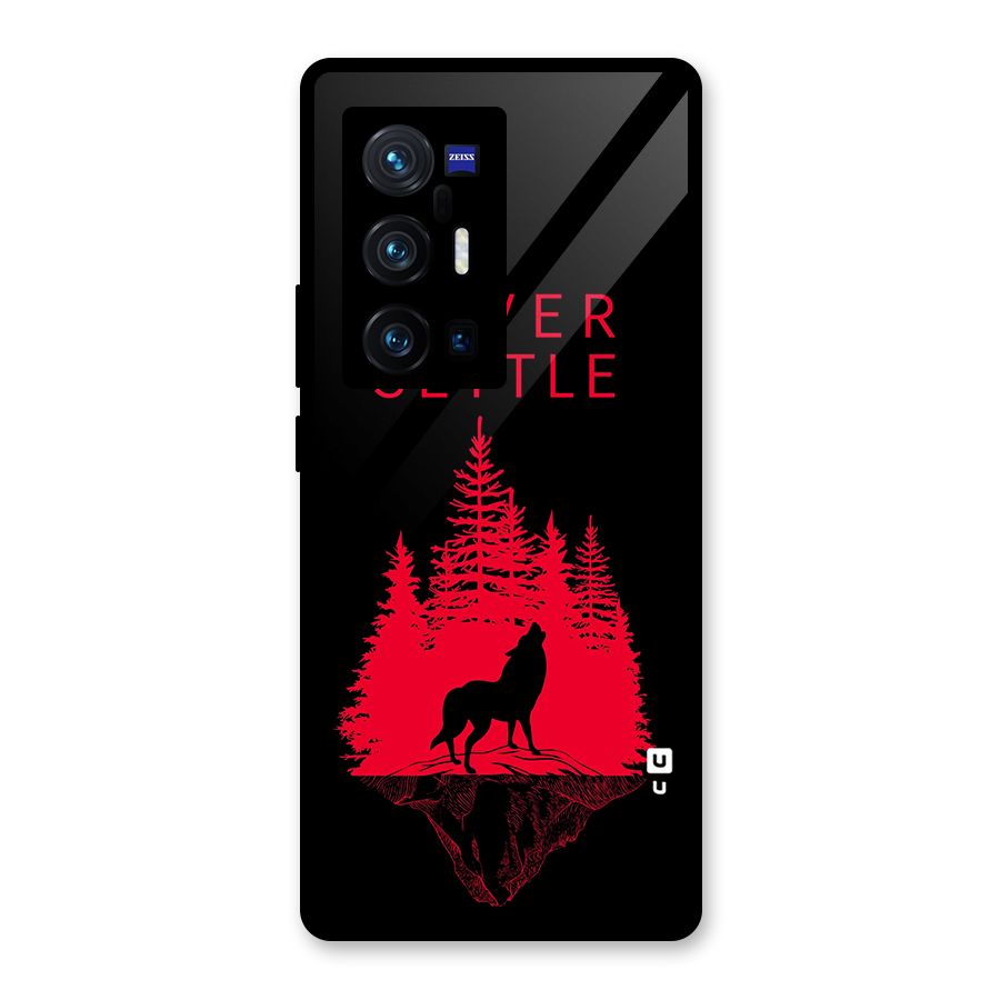 Never Settle Wolf Glass Back Case for Vivo X70 Pro Plus
