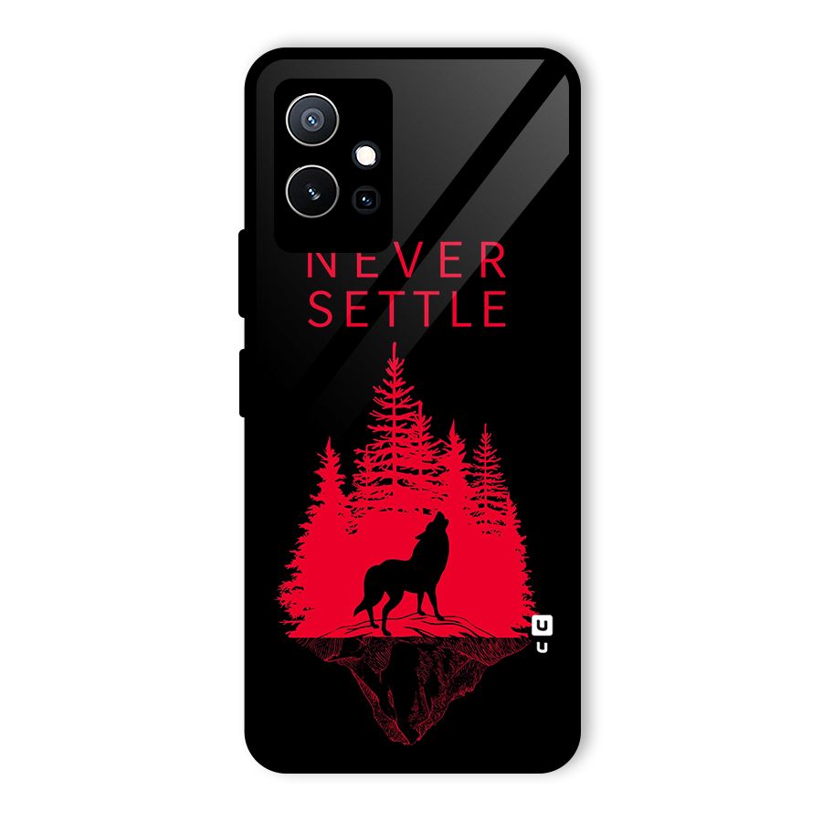 Never Settle Wolf Glass Back Case for Vivo Y75 5G