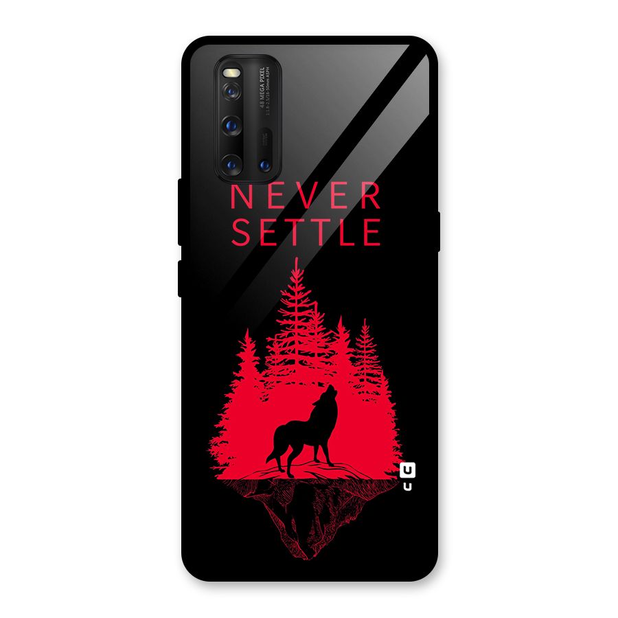 Never Settle Wolf Glass Back Case for Vivo iQOO 3