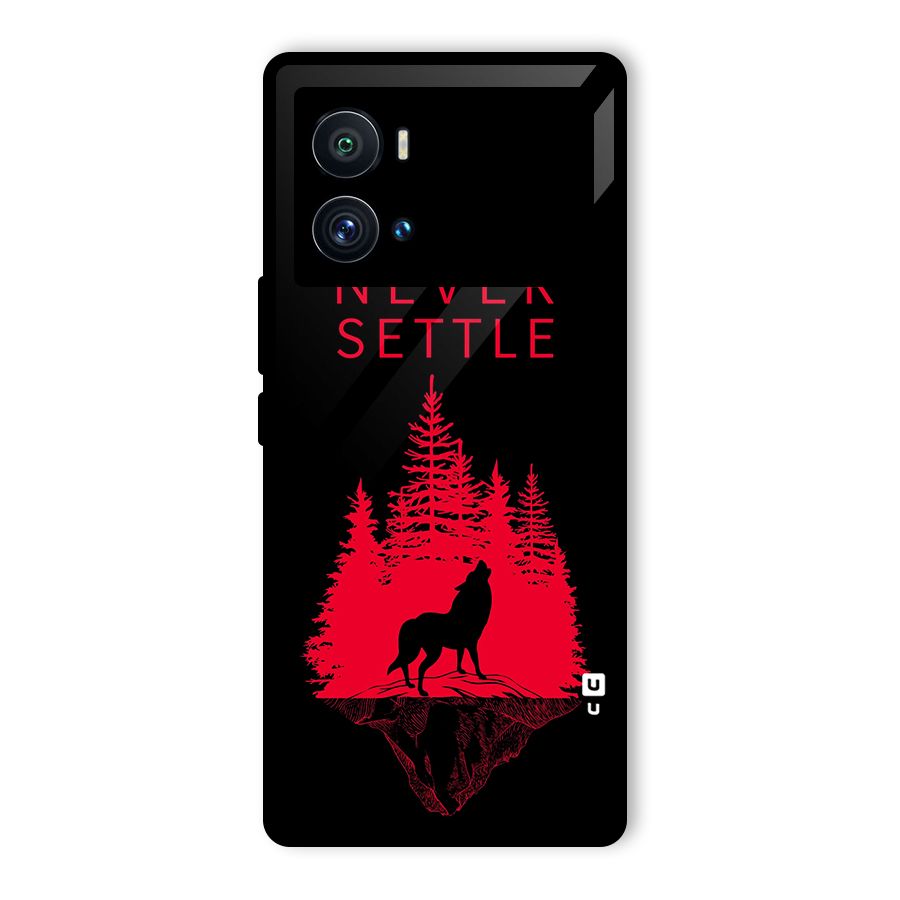 Never Settle Wolf Glass Back Case for Vivo iQOO 9 Pro