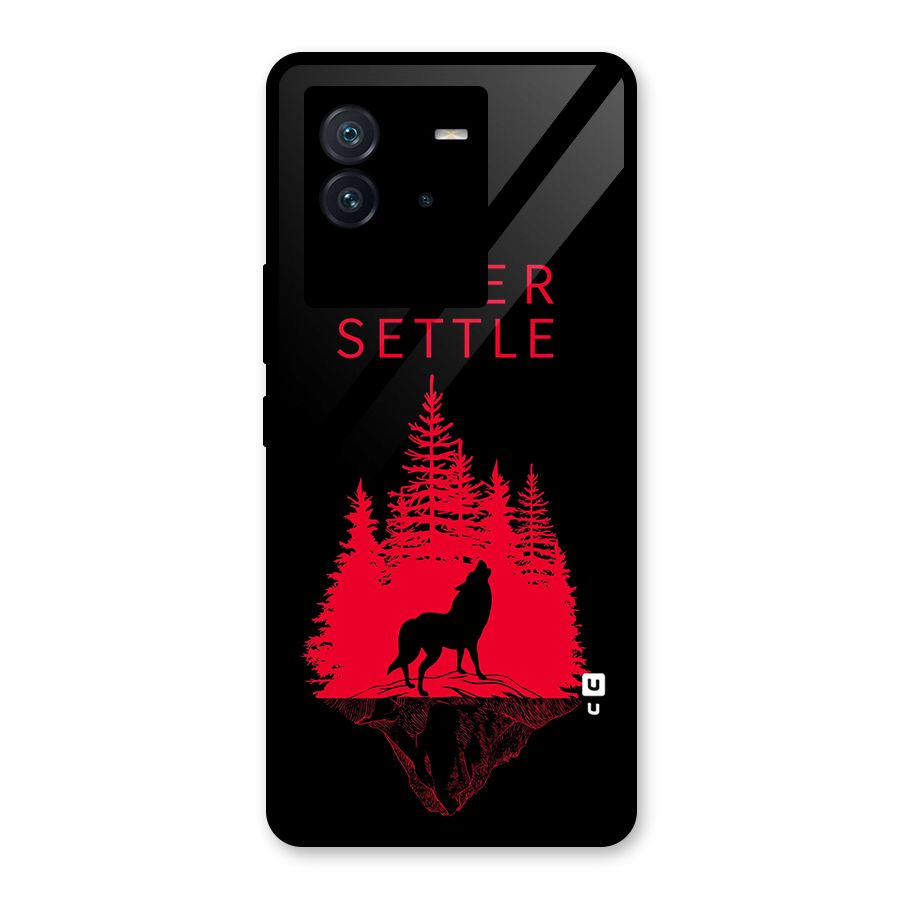 Never Settle Wolf Glass Back Case for Vivo iQOO Neo 6 5G