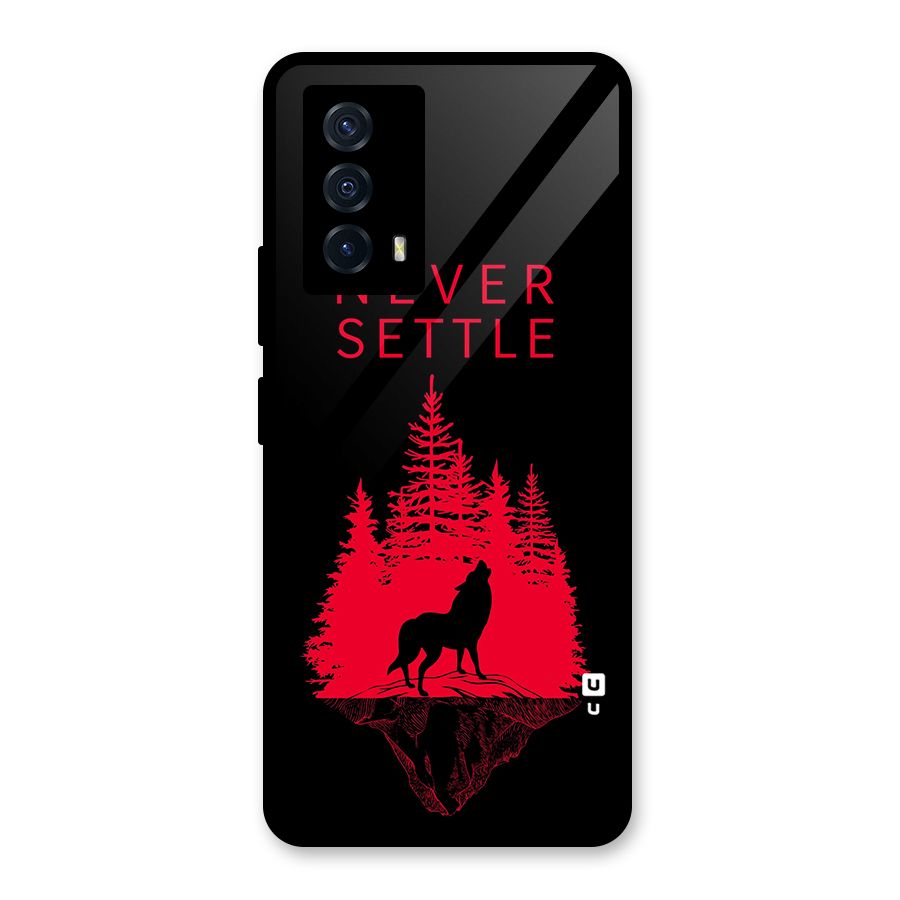 Never Settle Wolf Glass Back Case for Vivo iQOO Z5