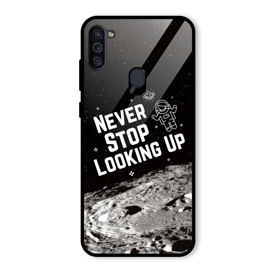 Never Stop Looking Up Glass Back Case for Galaxy M11