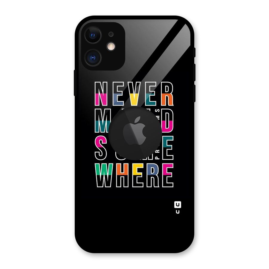 Nevermind Somewhere Glass Back Case for iPhone 11 Logo Cut