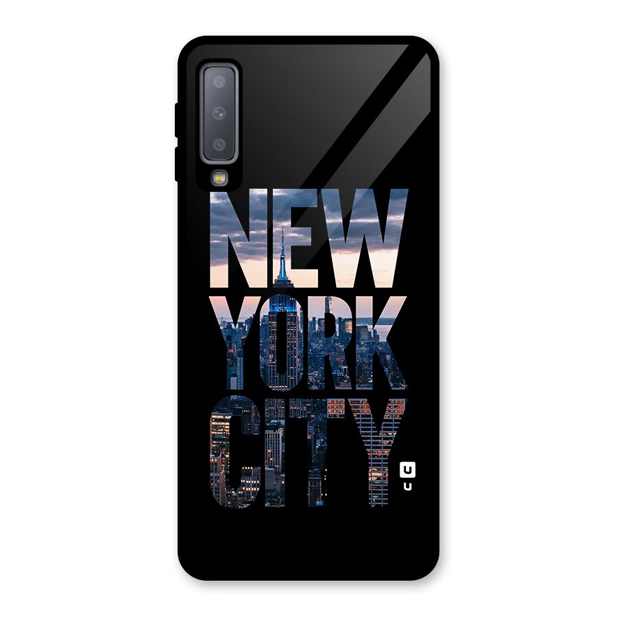 New York City Glass Back Case for Galaxy A7 (2018)