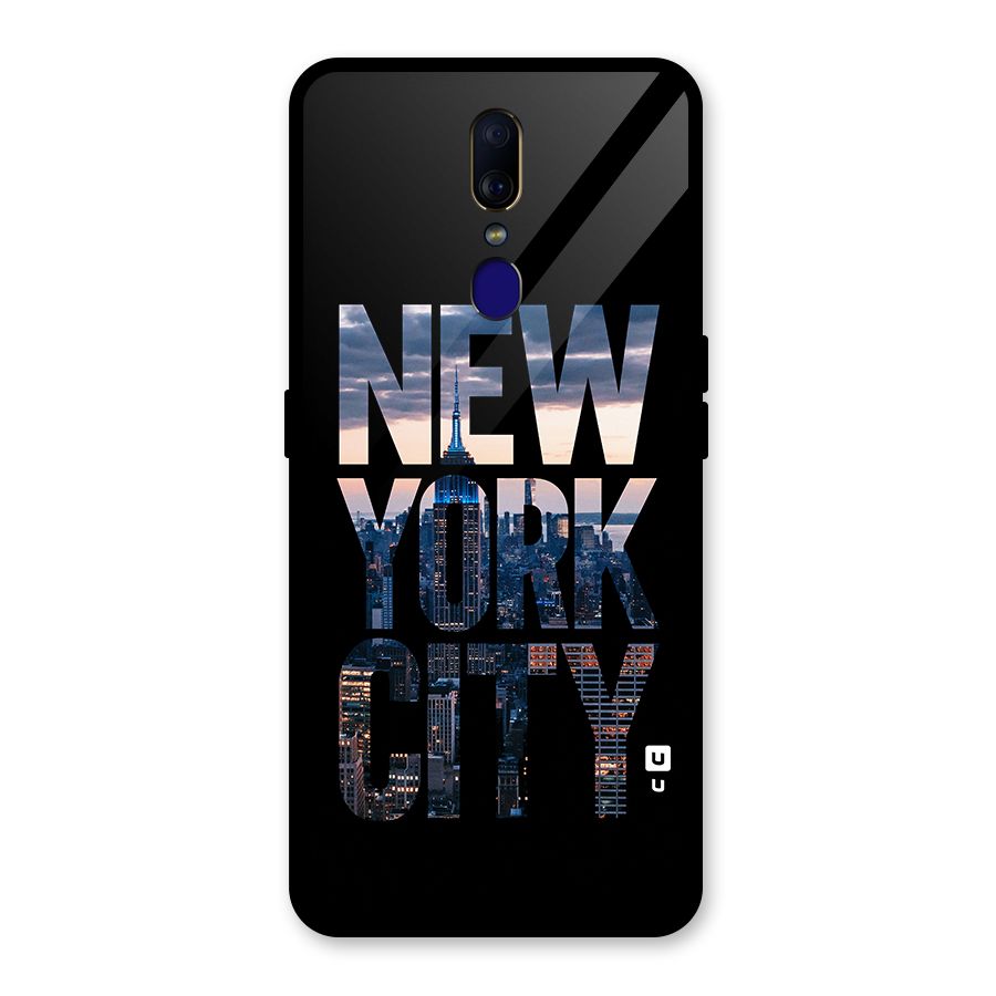 New York City Glass Back Case for Oppo F11
