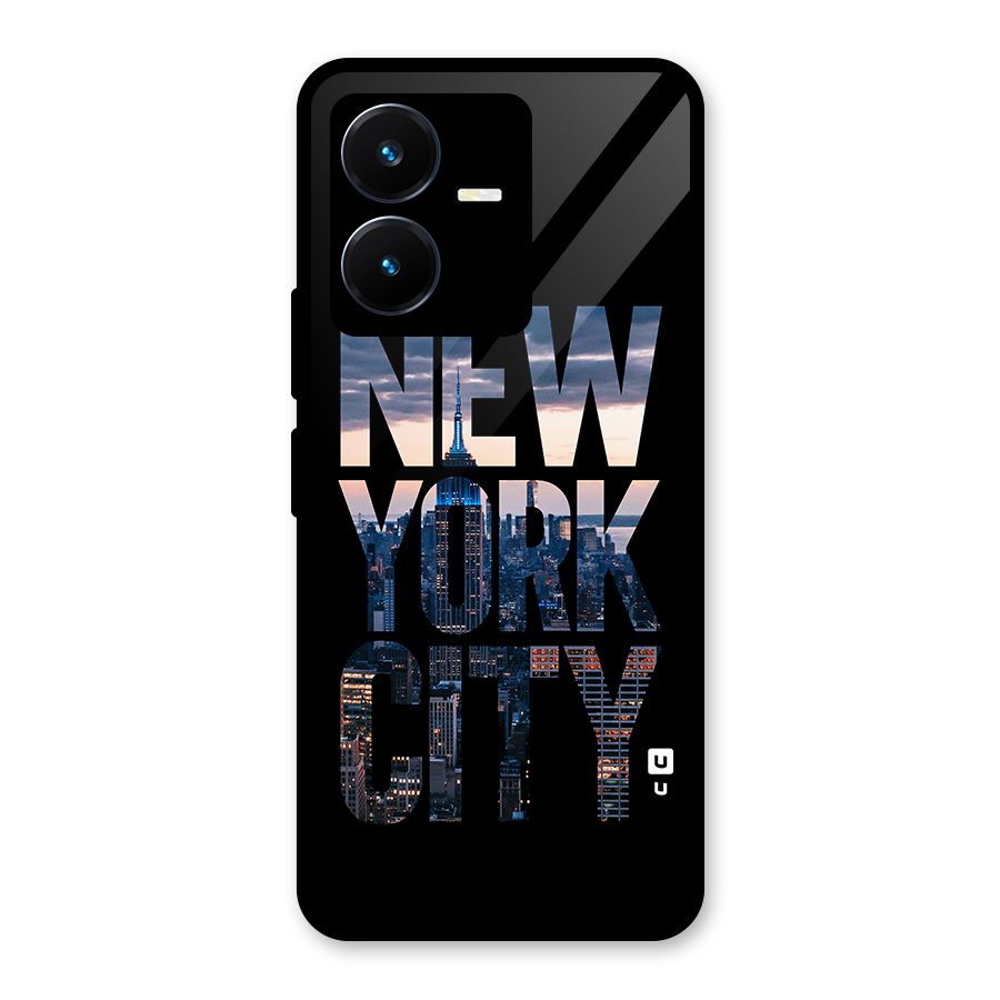 New York City Glass Back Case for Vivo Y22