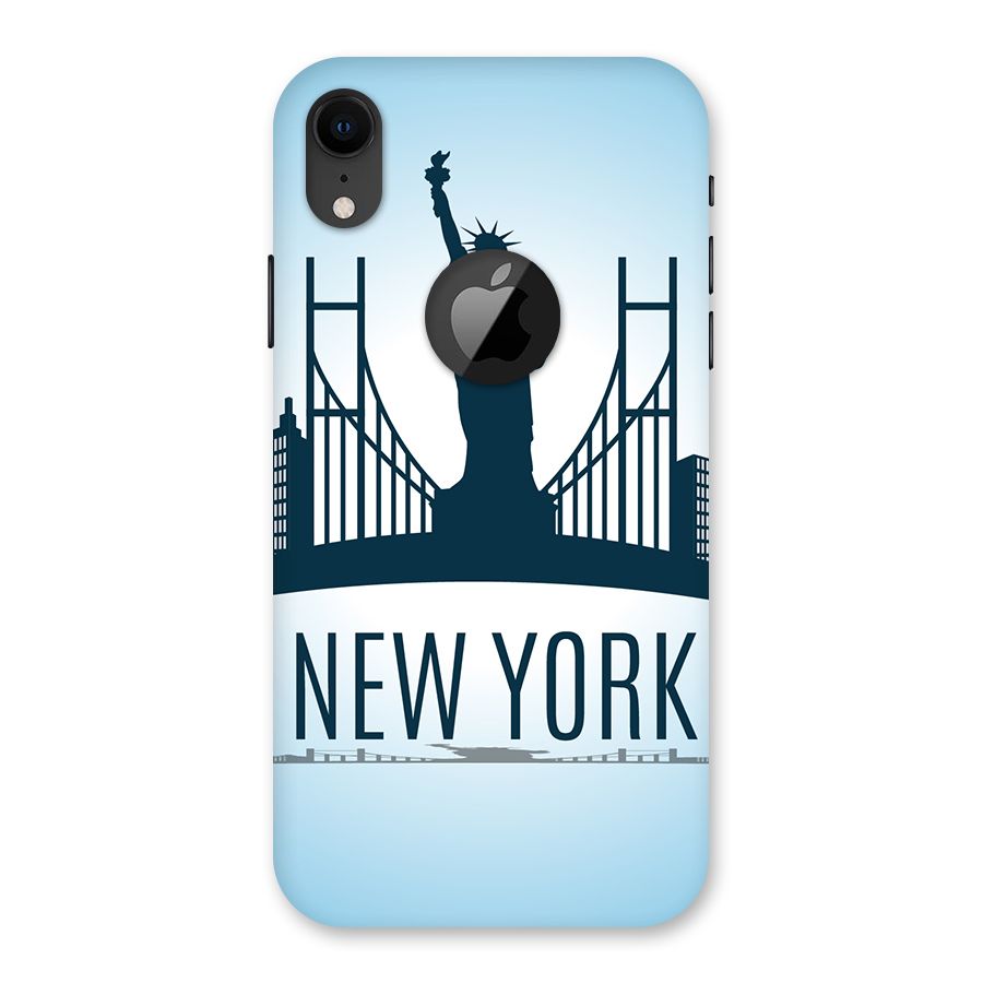 New York Skyline Back Case for iPhone XR Logo Cut