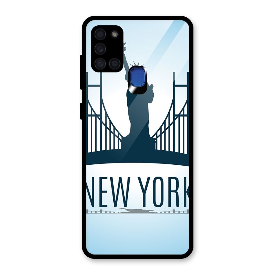 New York Skyline Glass Back Case for Galaxy A21s