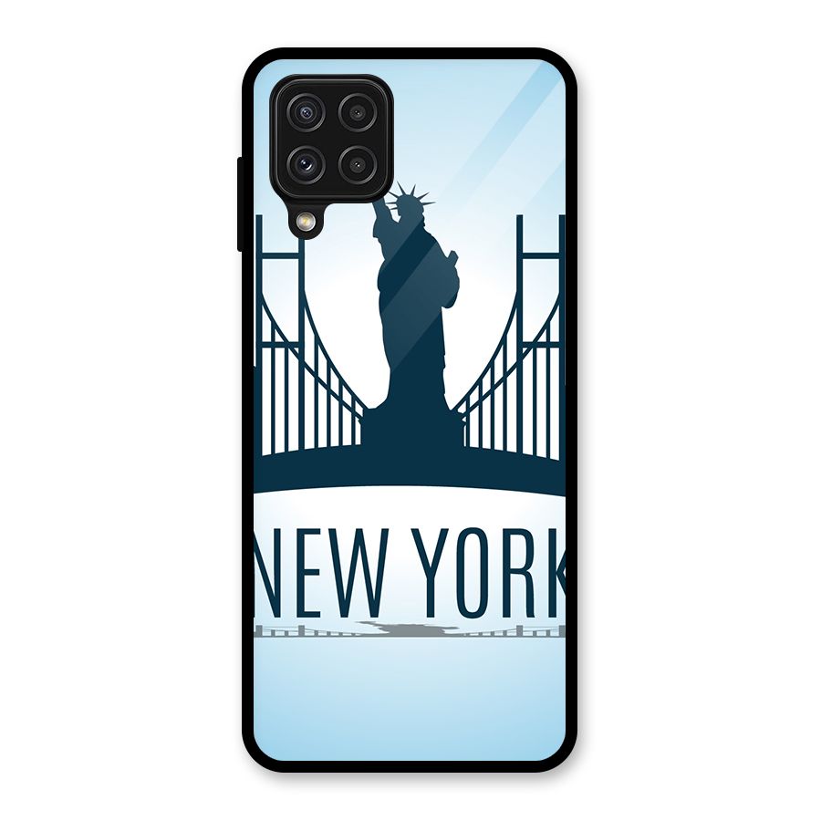 New York Skyline Glass Back Case for Galaxy A22 4G