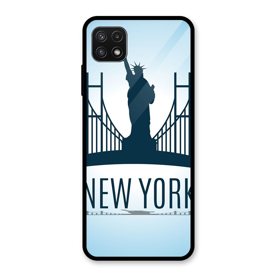 New York Skyline Glass Back Case for Galaxy A22 5G