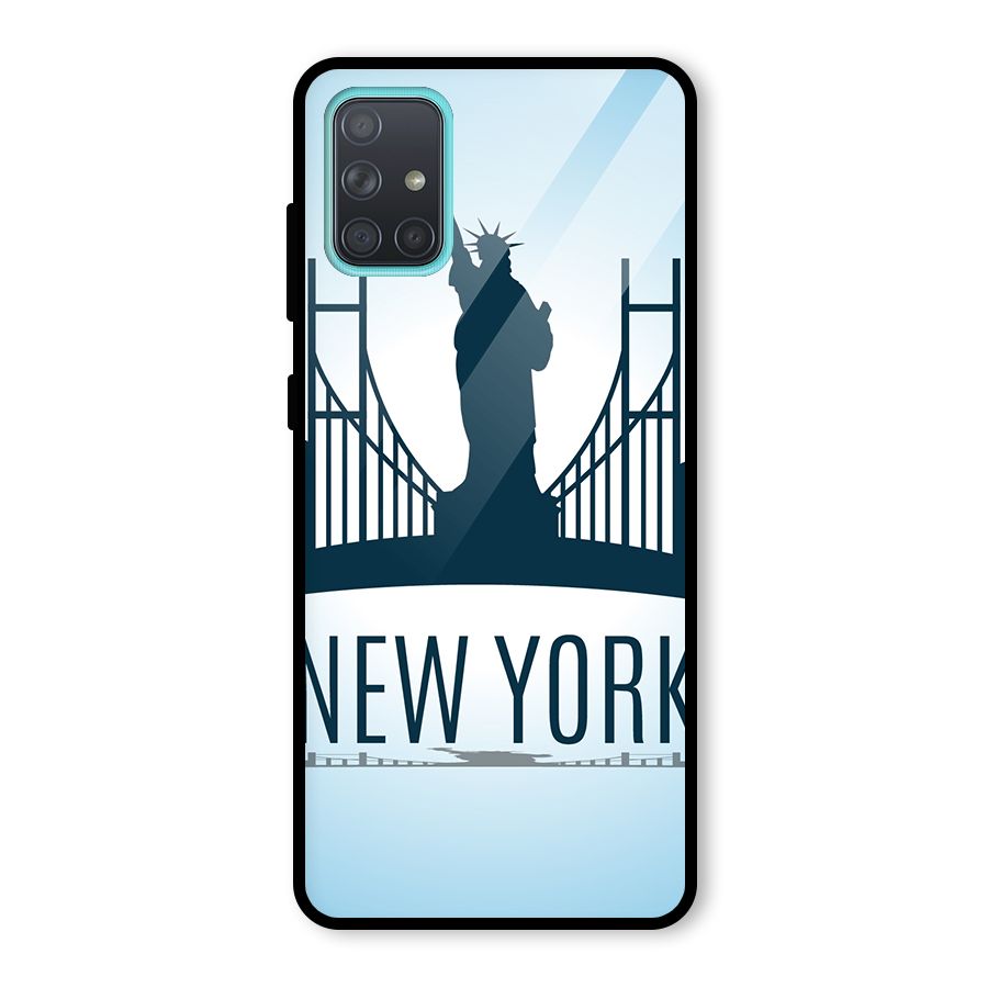 New York Skyline Glass Back Case for Galaxy A71