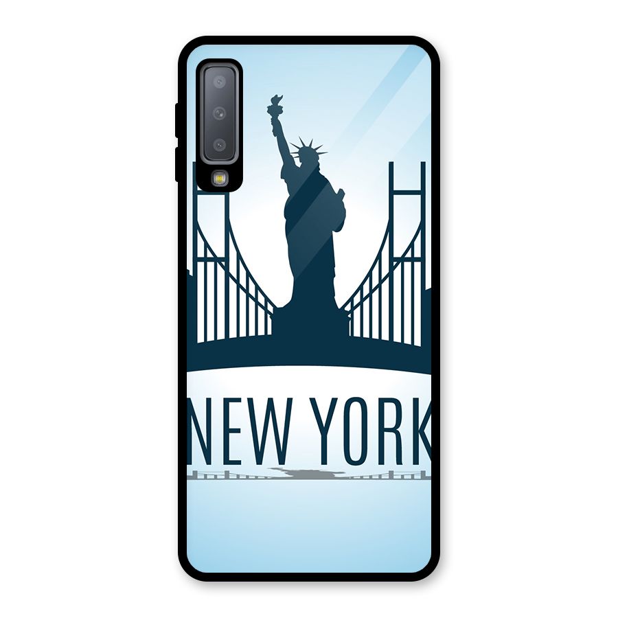 New York Skyline Glass Back Case for Galaxy A7 (2018)