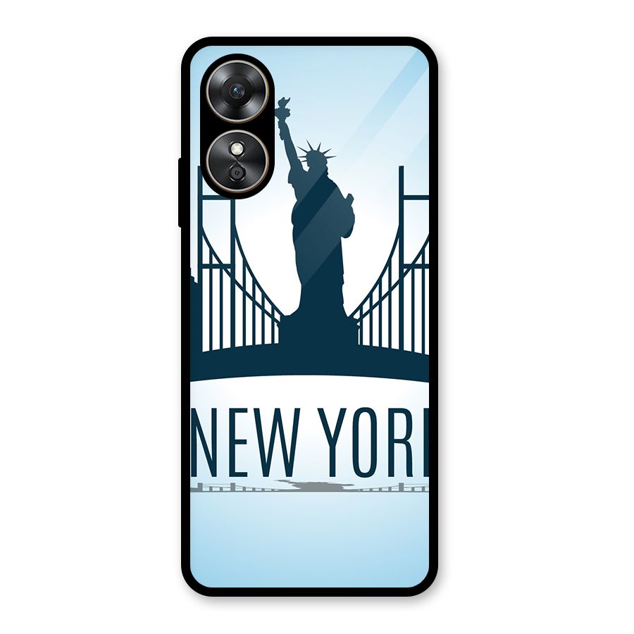 New York Skyline Glass Back Case for Oppo A17