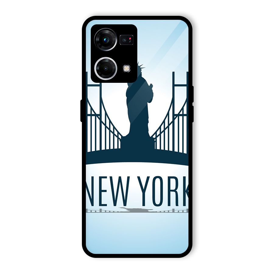 New York Skyline Glass Back Case for Oppo F21s Pro 4G